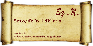 Sztoján Mária névjegykártya