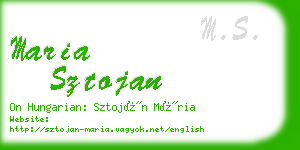 maria sztojan business card